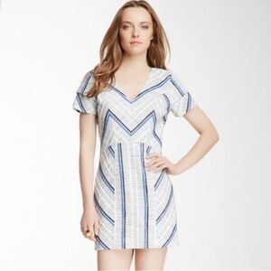 Rebecca Minkoff | Katya Tweed Pattern Mini Sheath Dress Gray/Blue Sz 2 XS